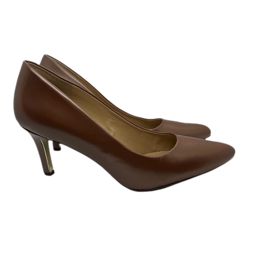 Naturalizer Womens Natalie Satin Pointed Toe Classic Pumps, Caramel, US 9.5M